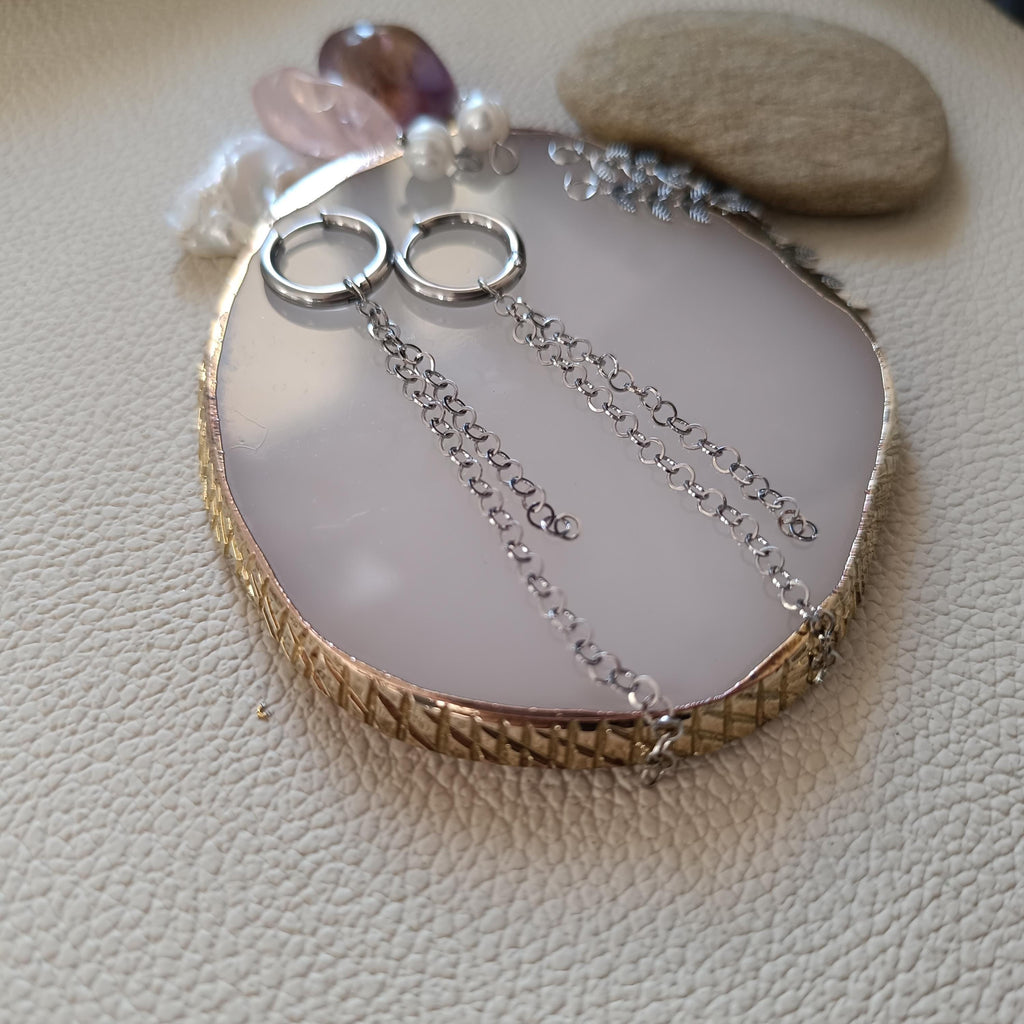 Silver 3-in-1 Convertible Pearl Earrings