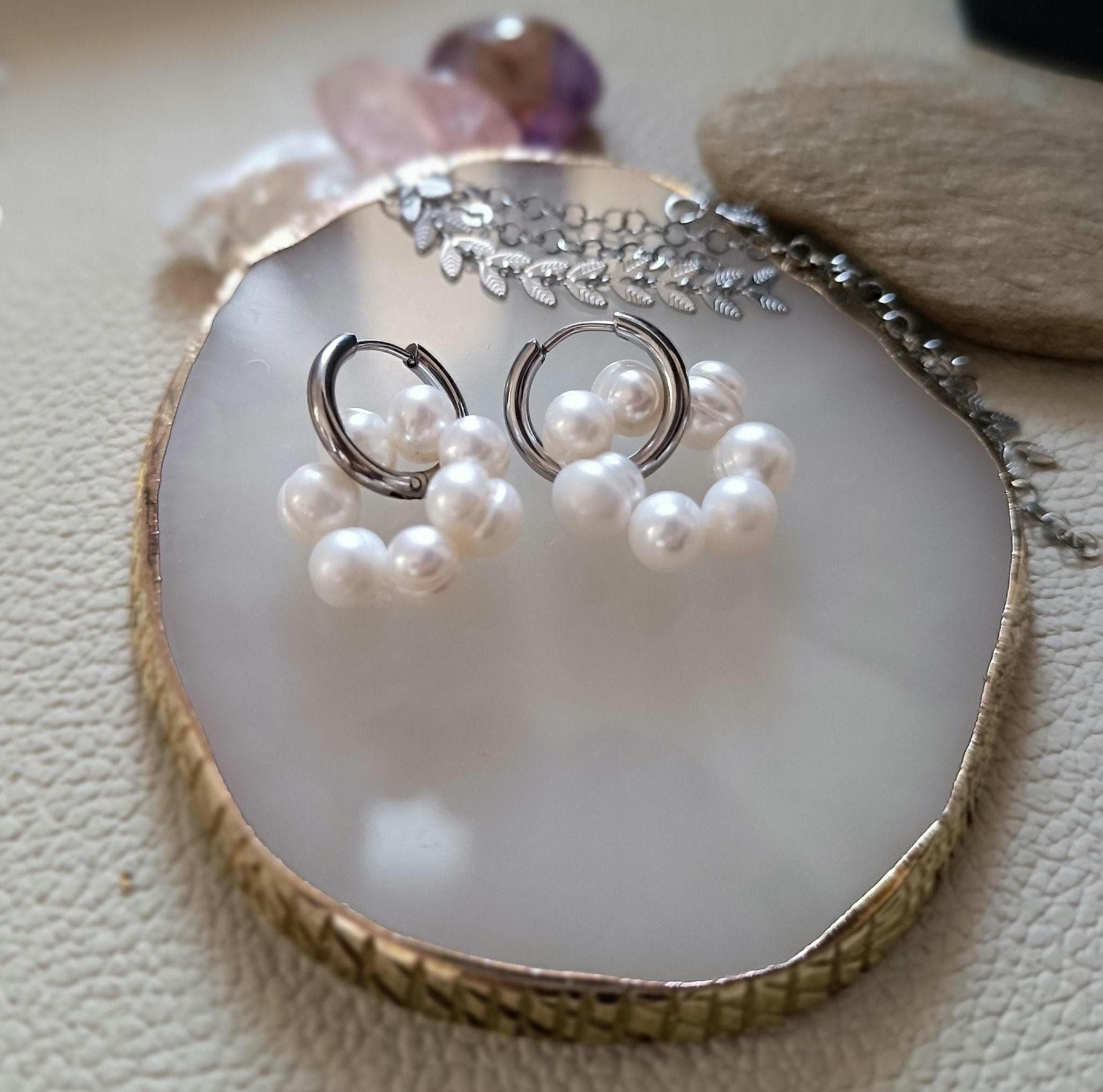 Silver 3-in-1 Convertible Pearl Earrings