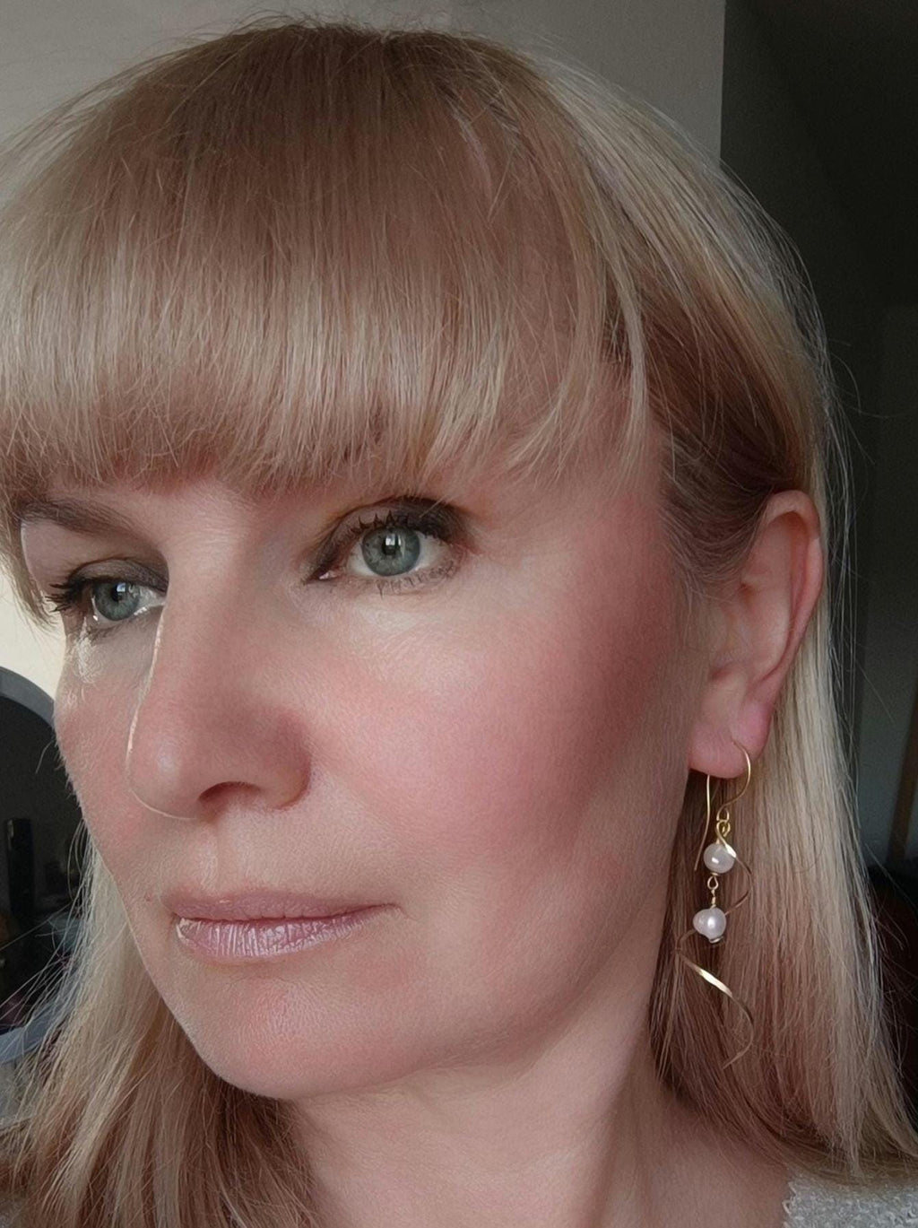 Handmade Brass & Pearl Earrings