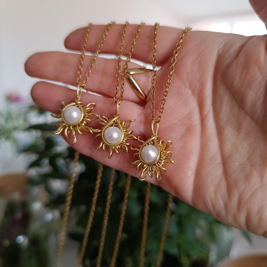 Handmade Sun Pendant Necklace