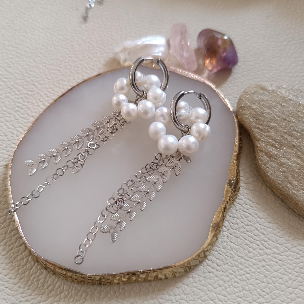 Silver 3-in-1 Convertible Pearl Earrings