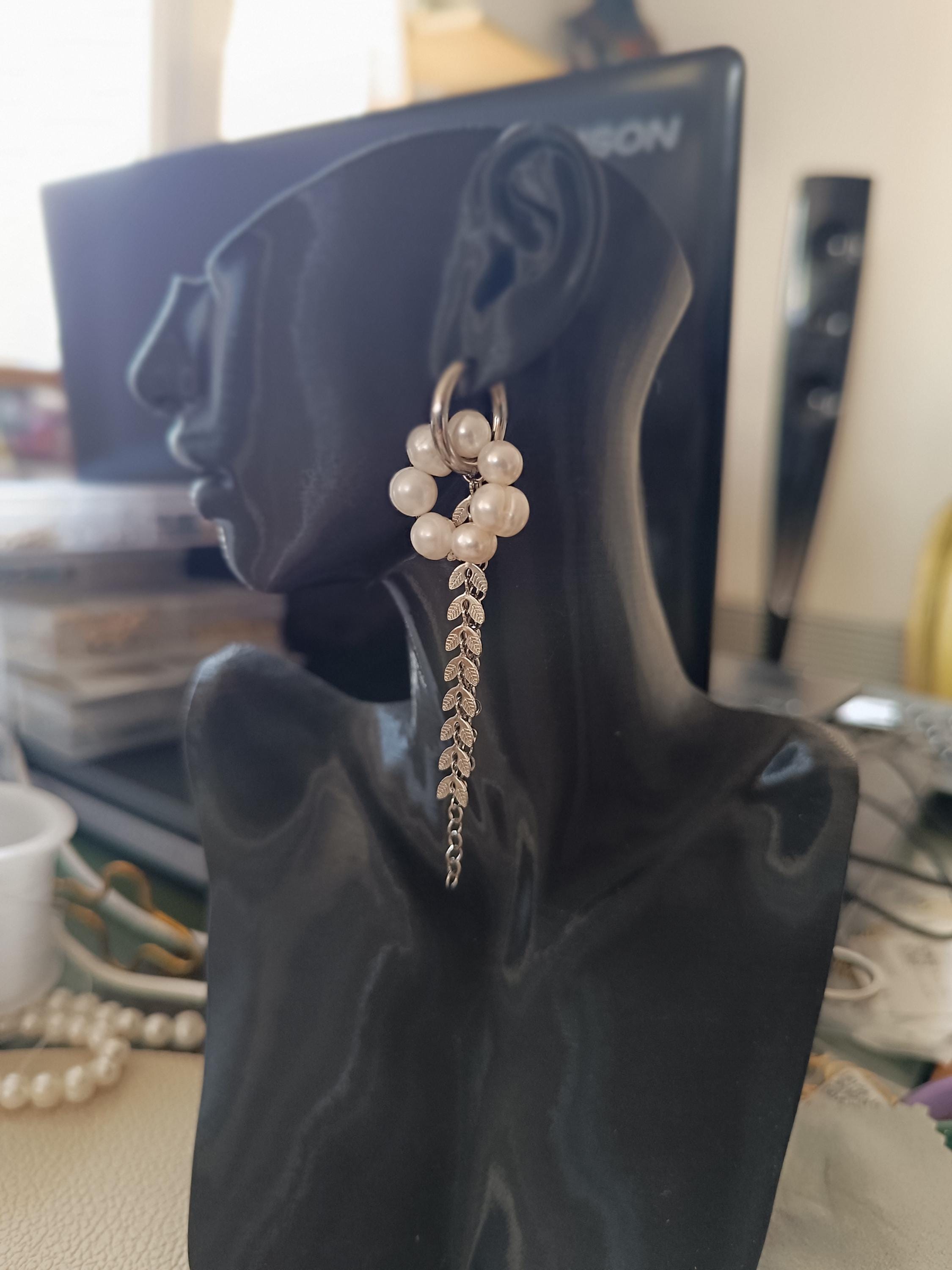 Silver 3-in-1 Convertible Pearl Earrings