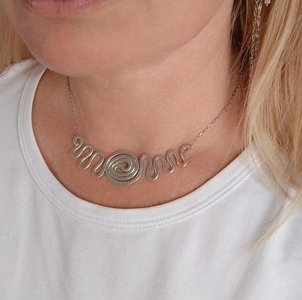 Handcrafted spiral choker beautifully packaged, perfect for gifting.