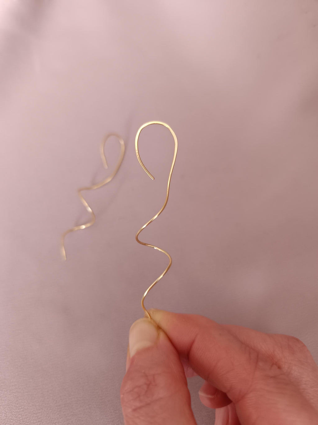 Minimalist Spiral Gold Wire Earrings