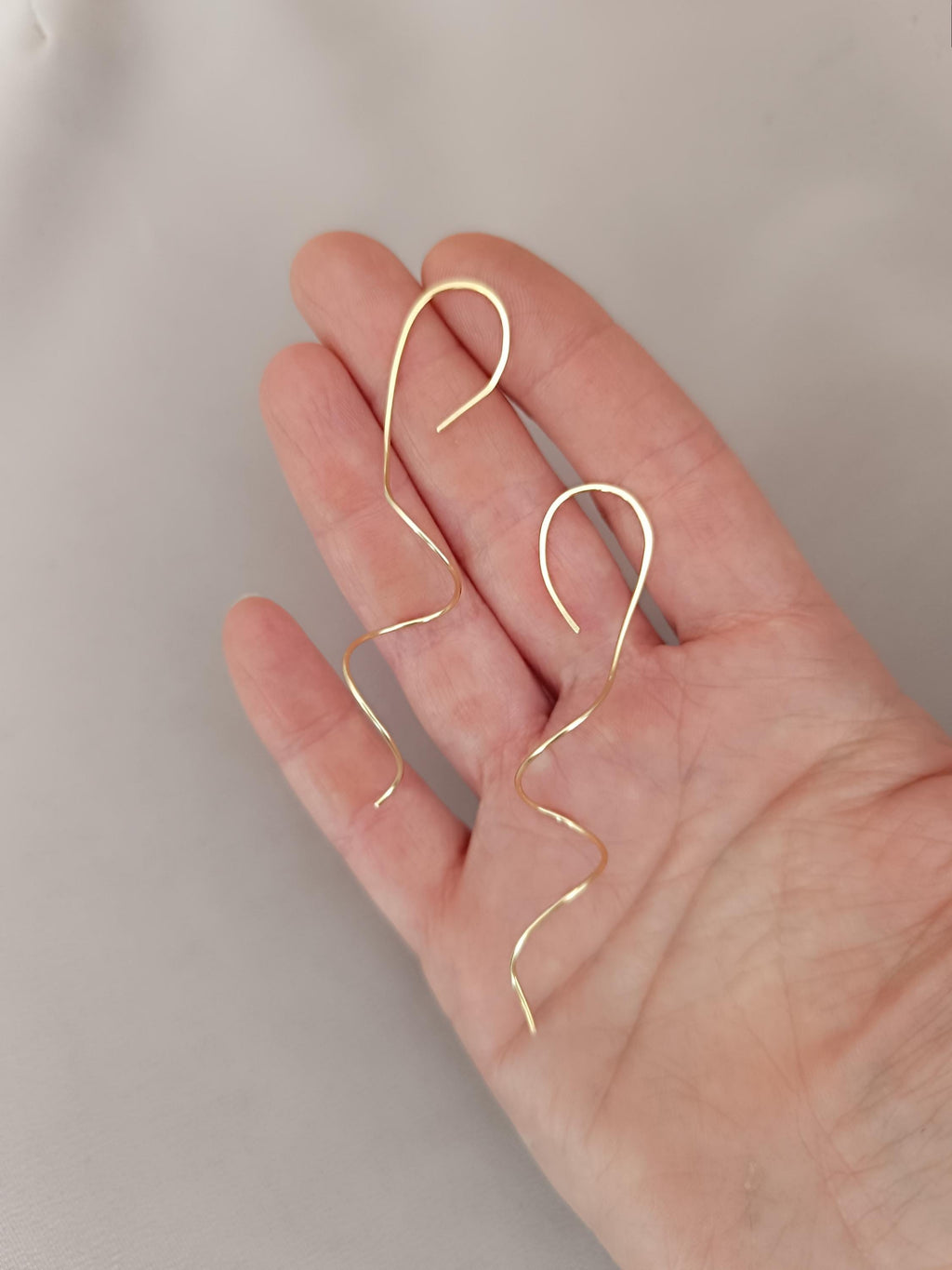Minimalist Spiral Gold Wire Earrings