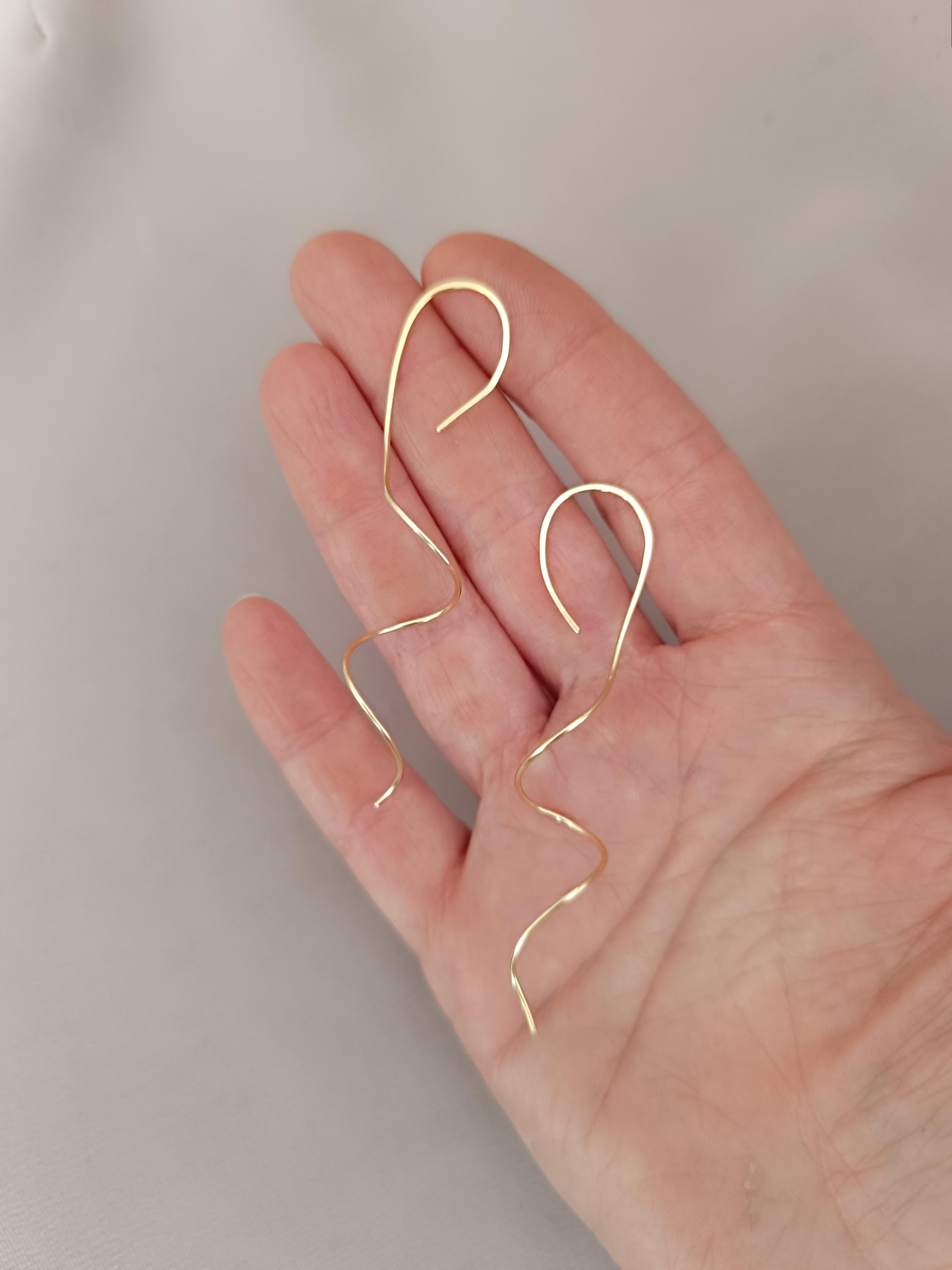 Minimalist Spiral Gold Wire Earrings