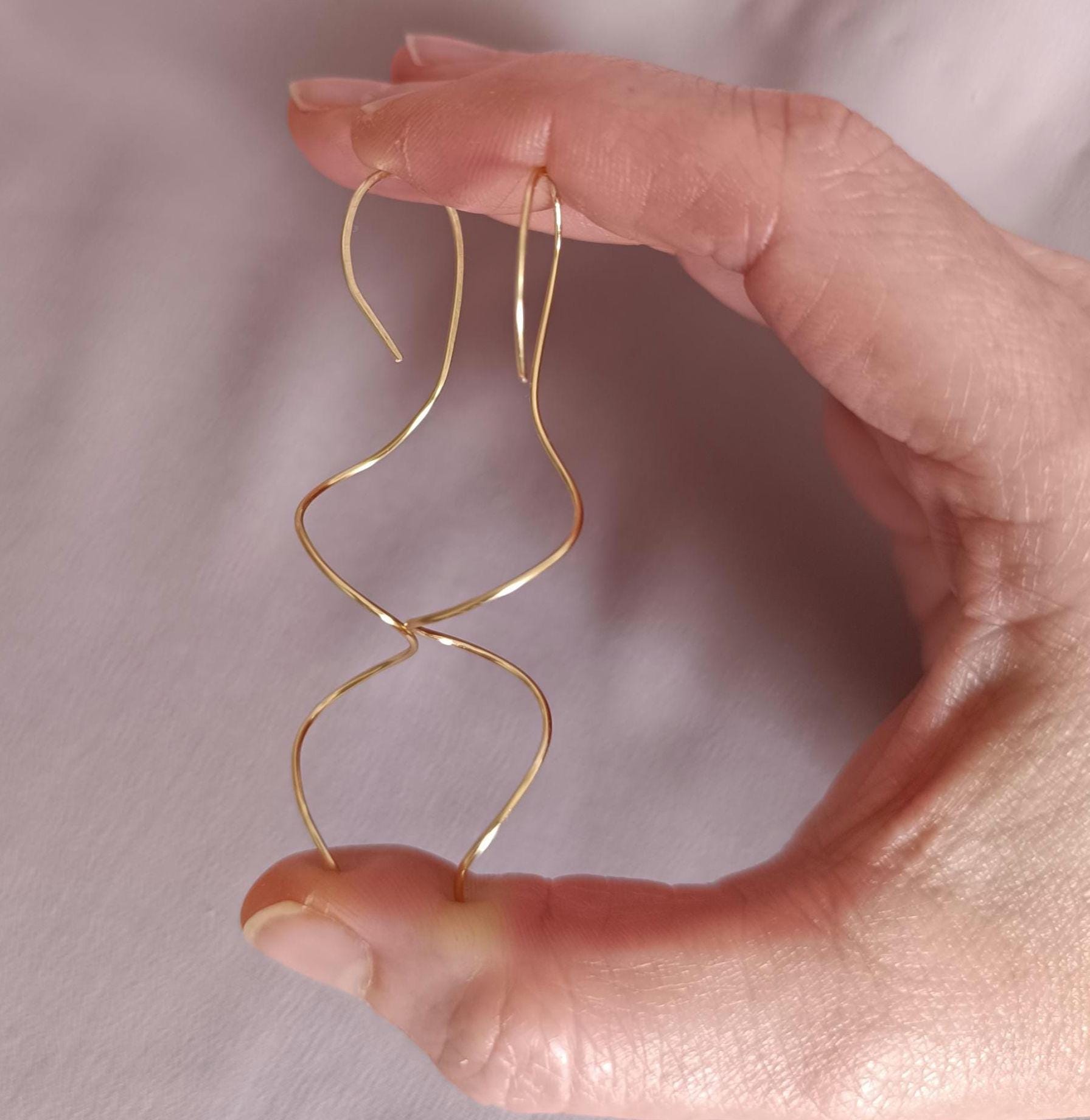 Minimalist Spiral Gold Wire Earrings
