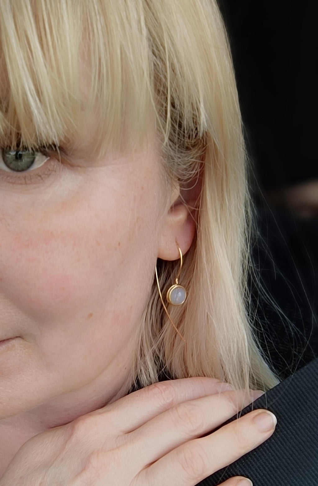 Gold Wire Opalite Earrings