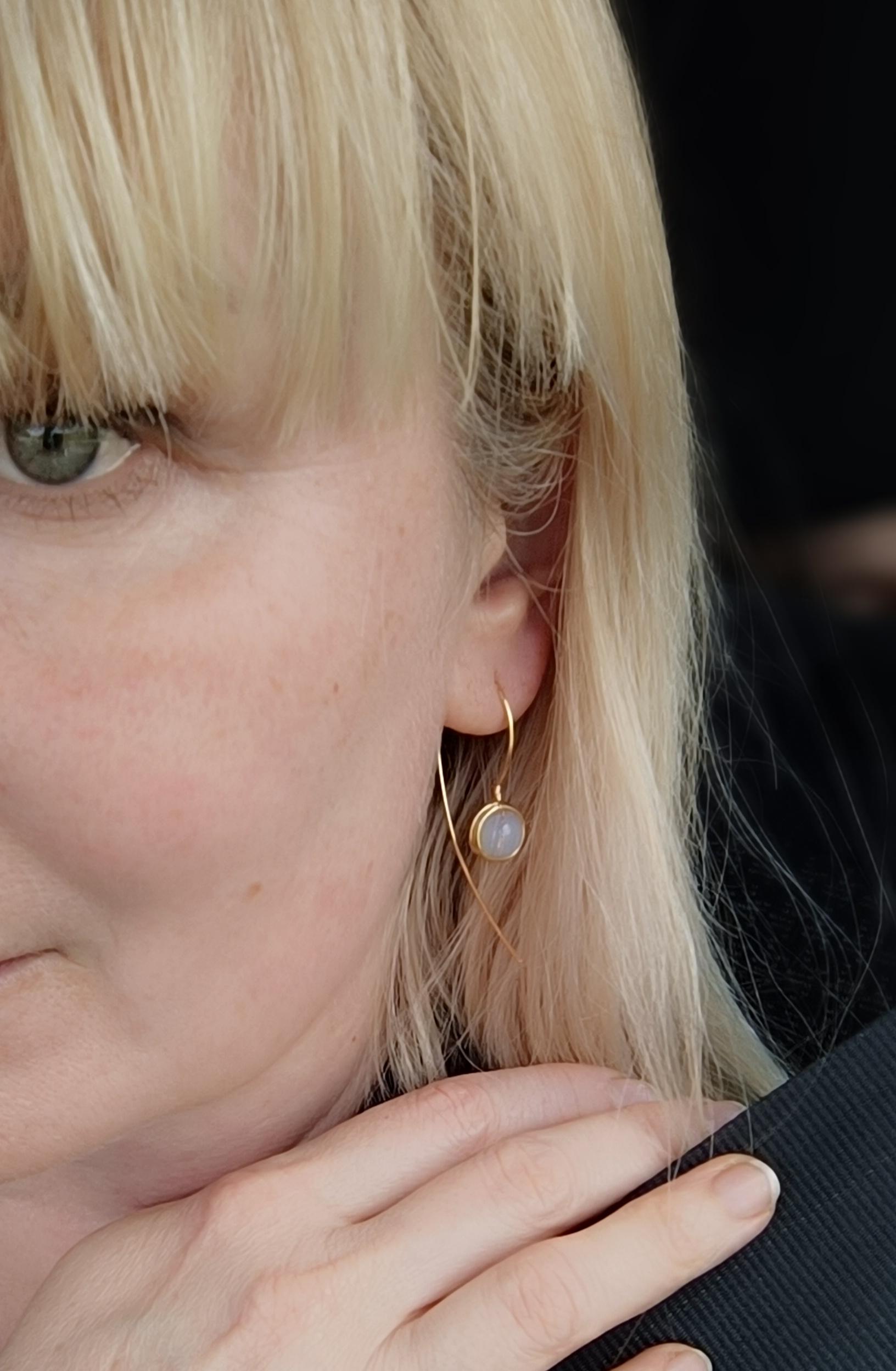Gold Wire Opalite Earrings