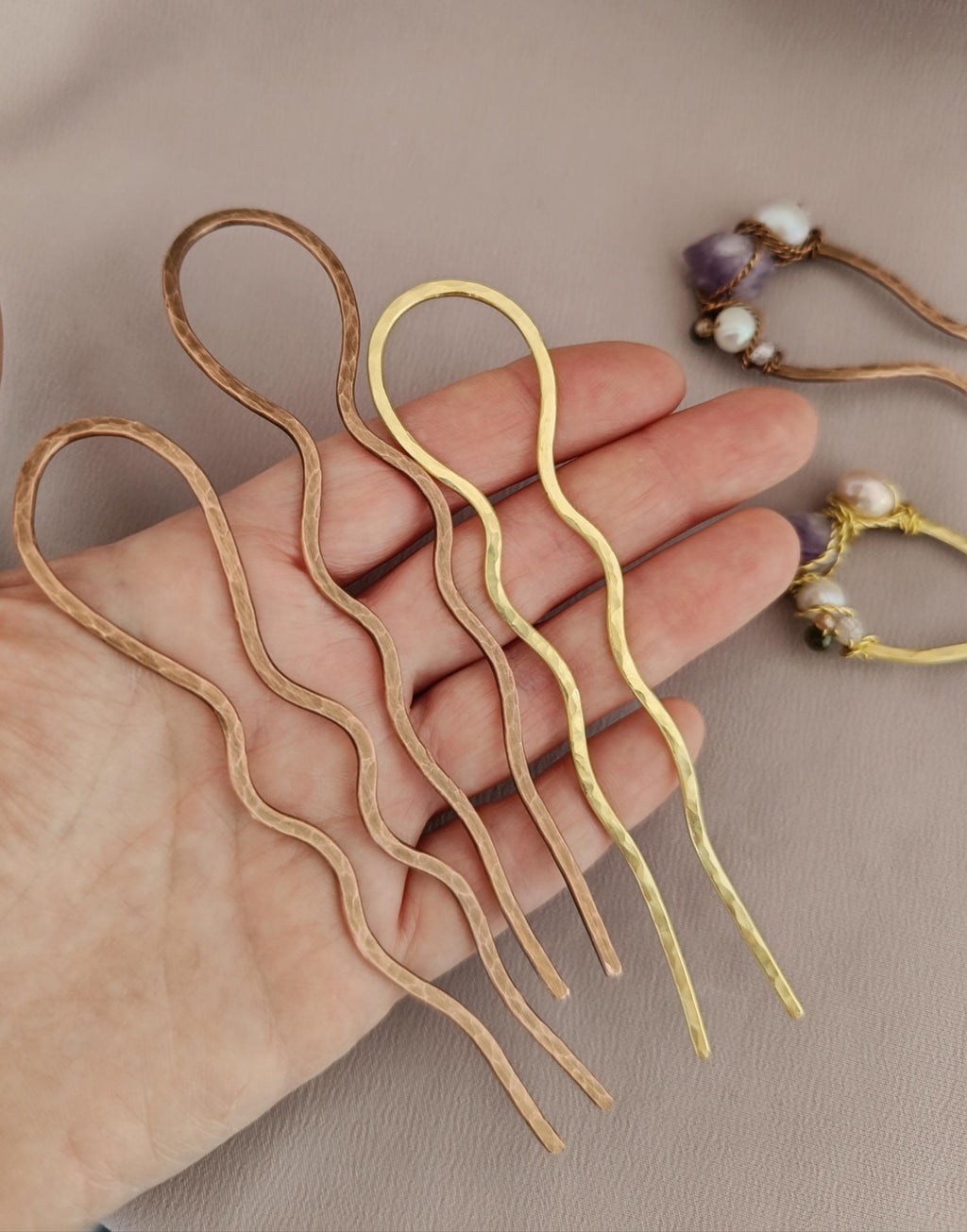 Minimalist Brass Hair Pin