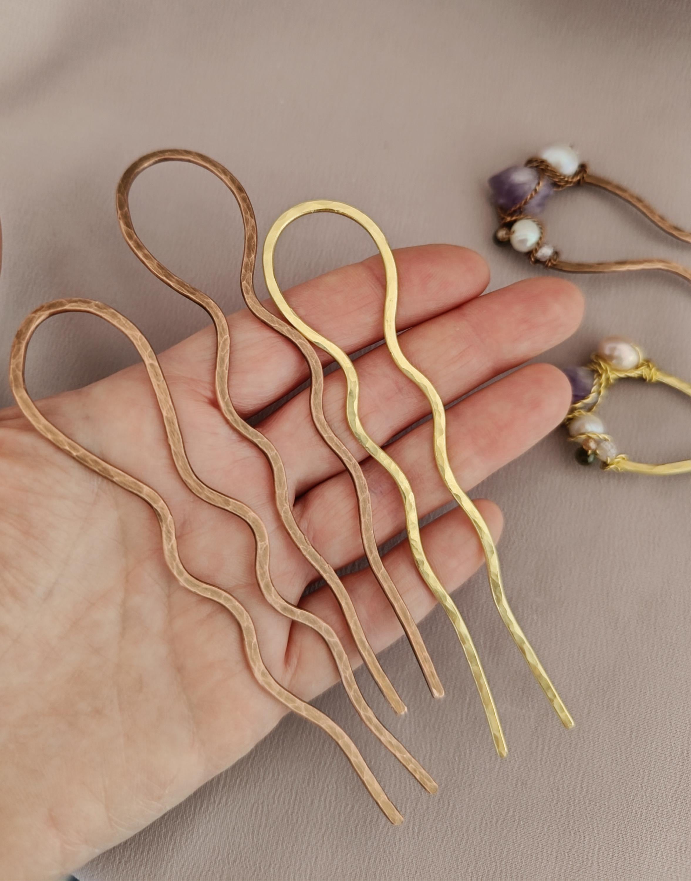 Minimalist Brass Hair Pin