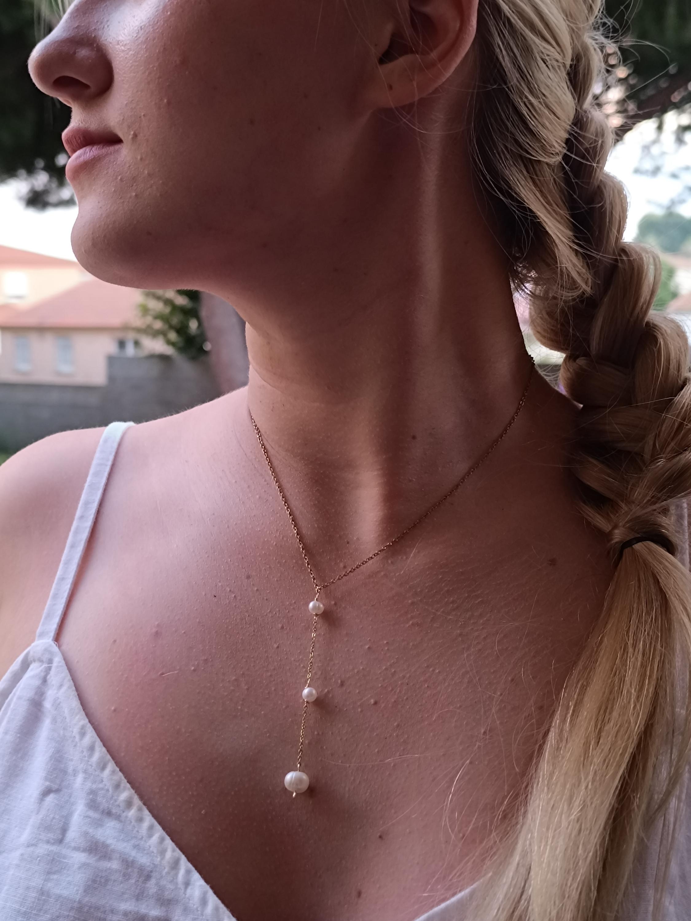 Elegant Double-Sided Pearl Necklace