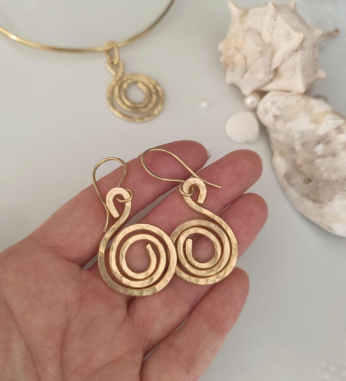 Brass Spiral Earrings