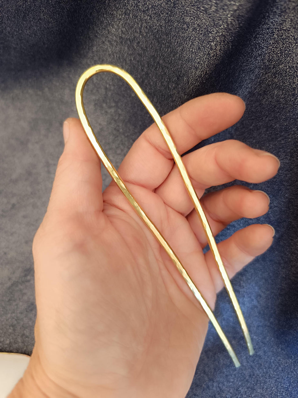 Brass Hair Fork | Minimalist Hair Pin for Bun