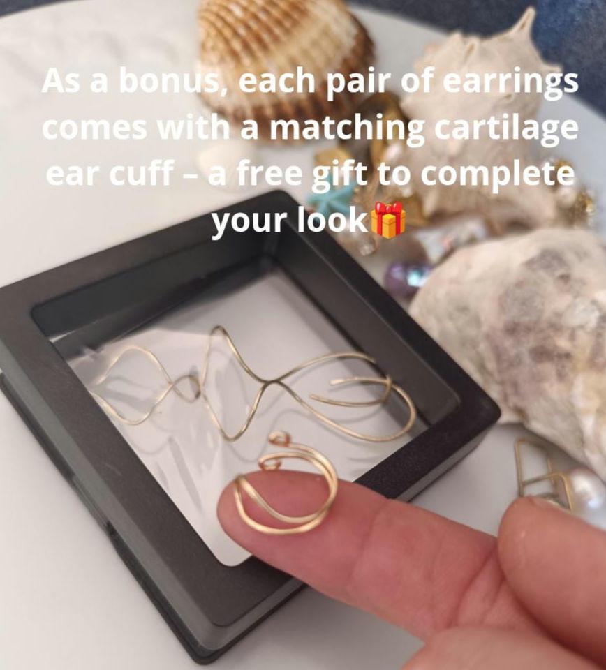 Minimalist Spiral Gold Wire Earrings