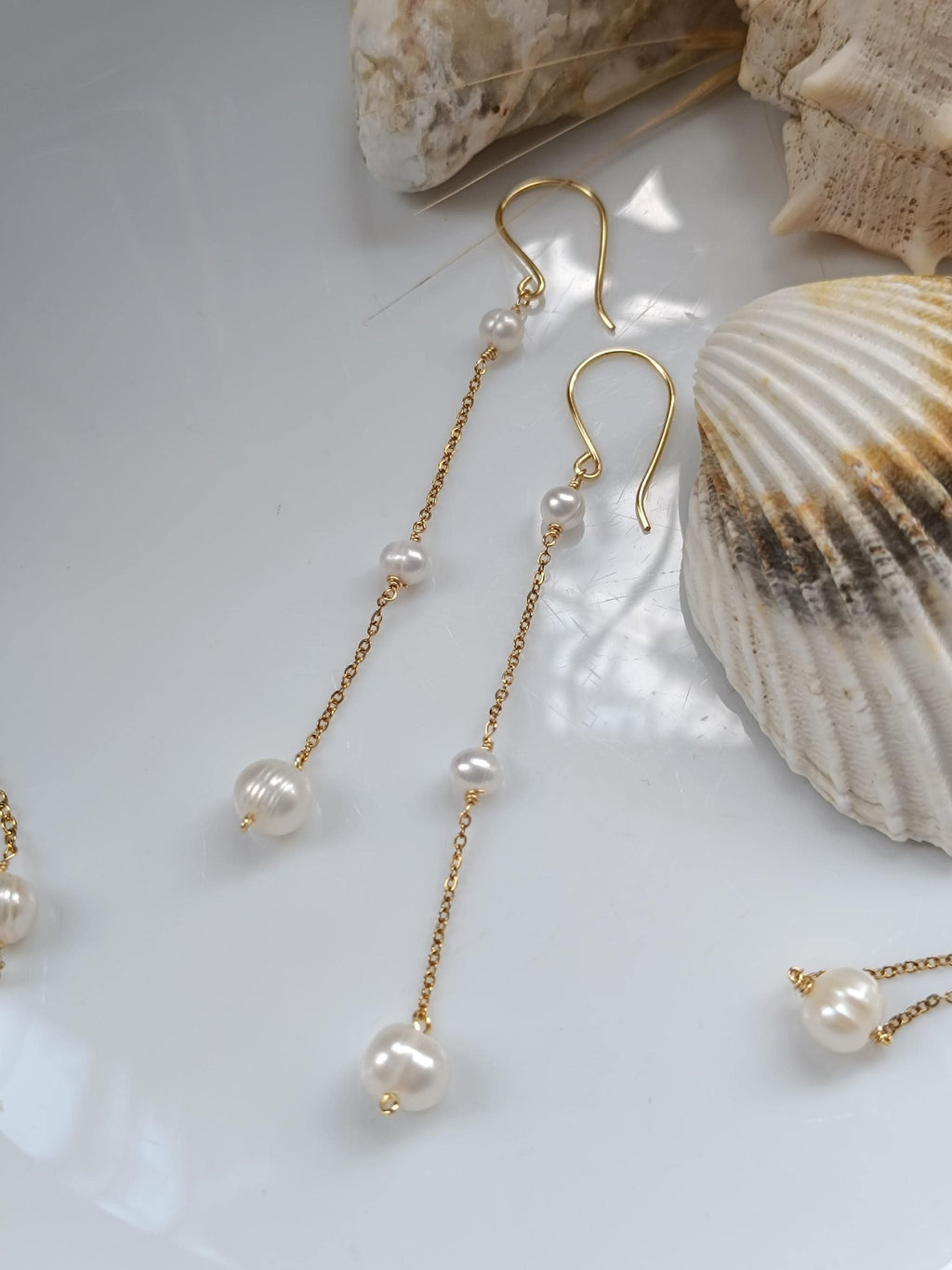 Long Pearl Drop Earrings