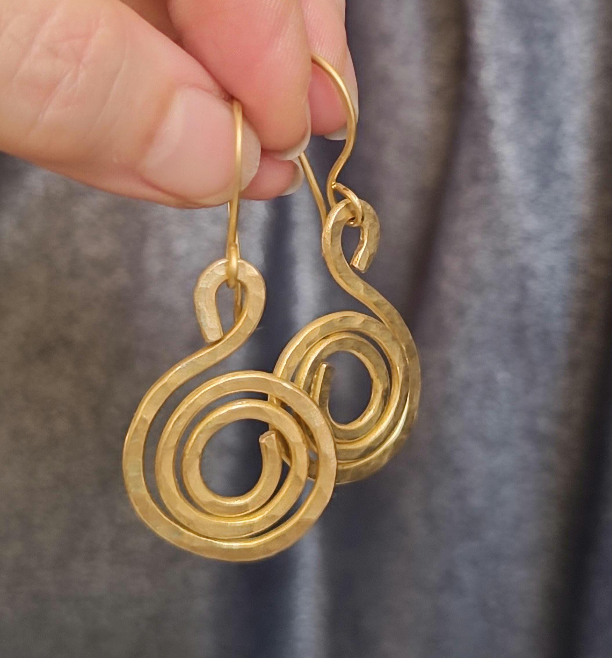 Brass Spiral Earrings