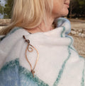 Copper Shawl Pin Leaf