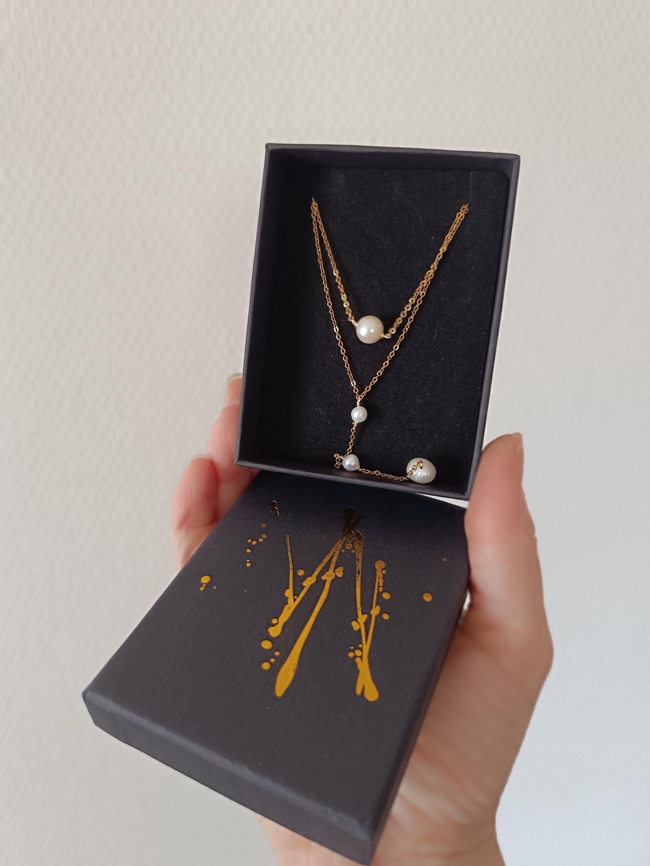 Minimalist Back Necklace with Pearls