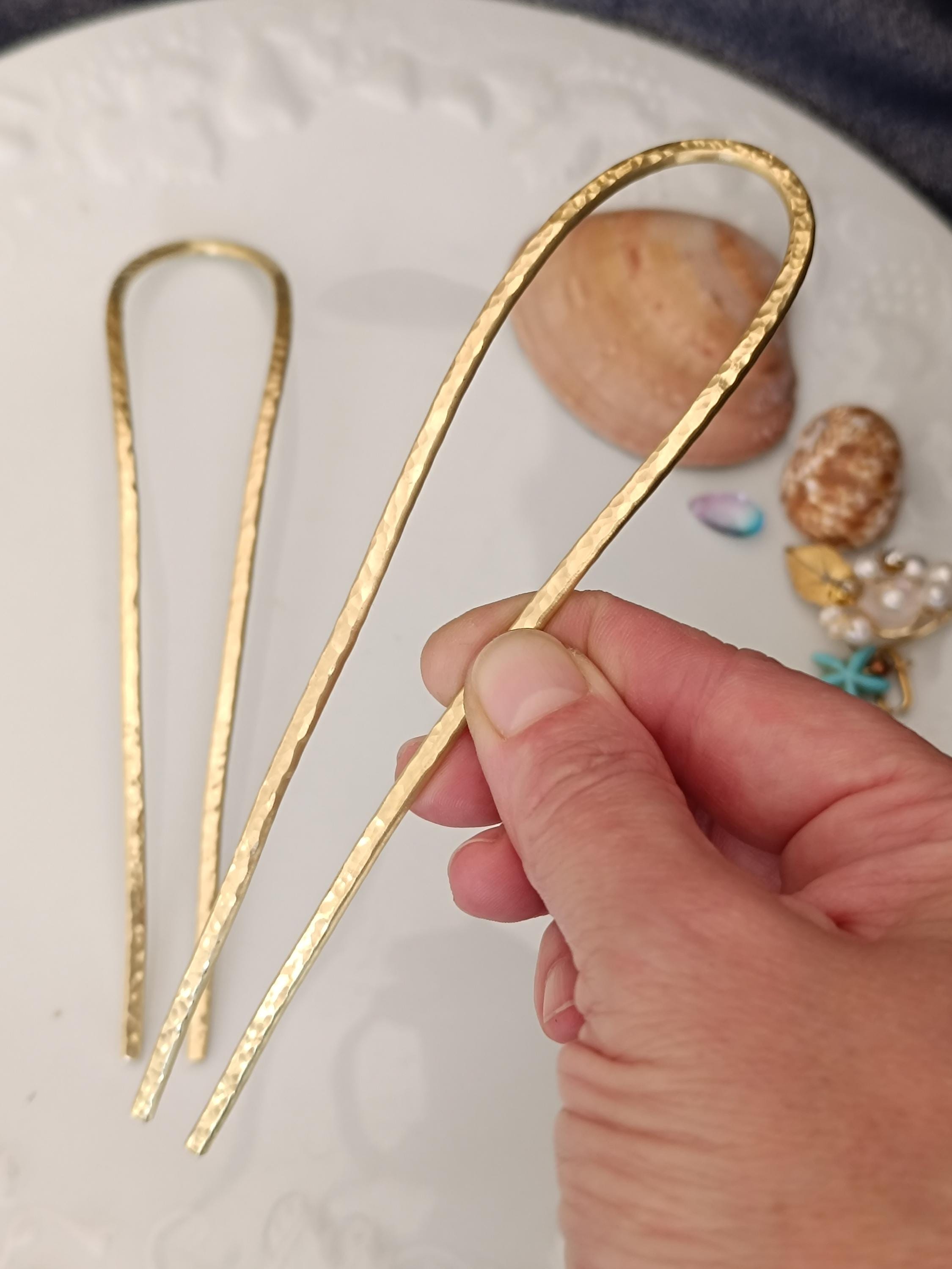 Brass Hair Fork | Minimalist Hair Pin for Bun