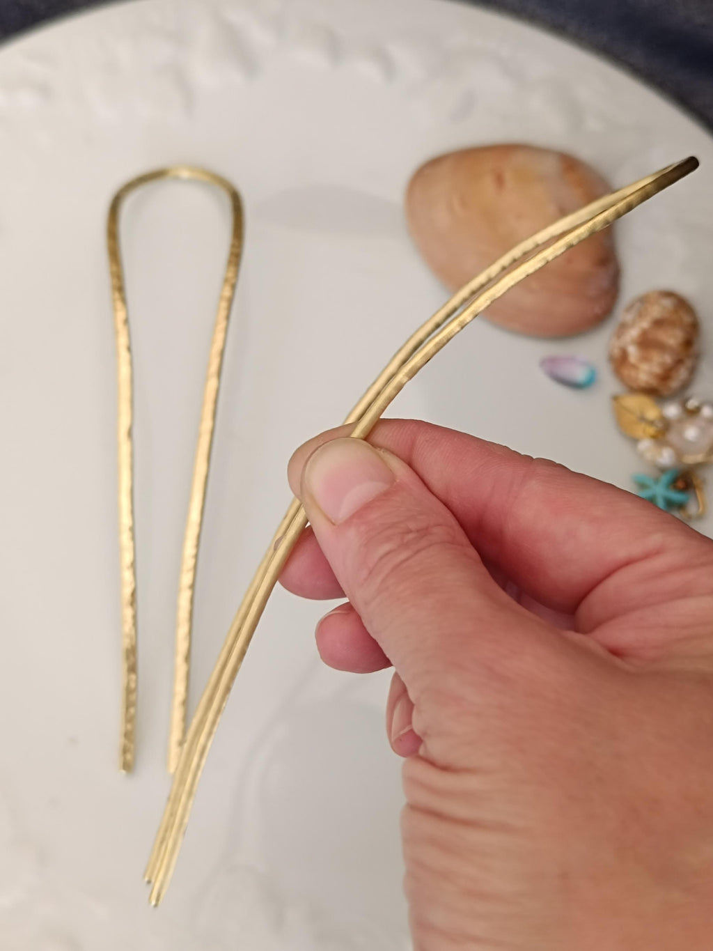 Brass Hair Fork | Minimalist Hair Pin for Bun