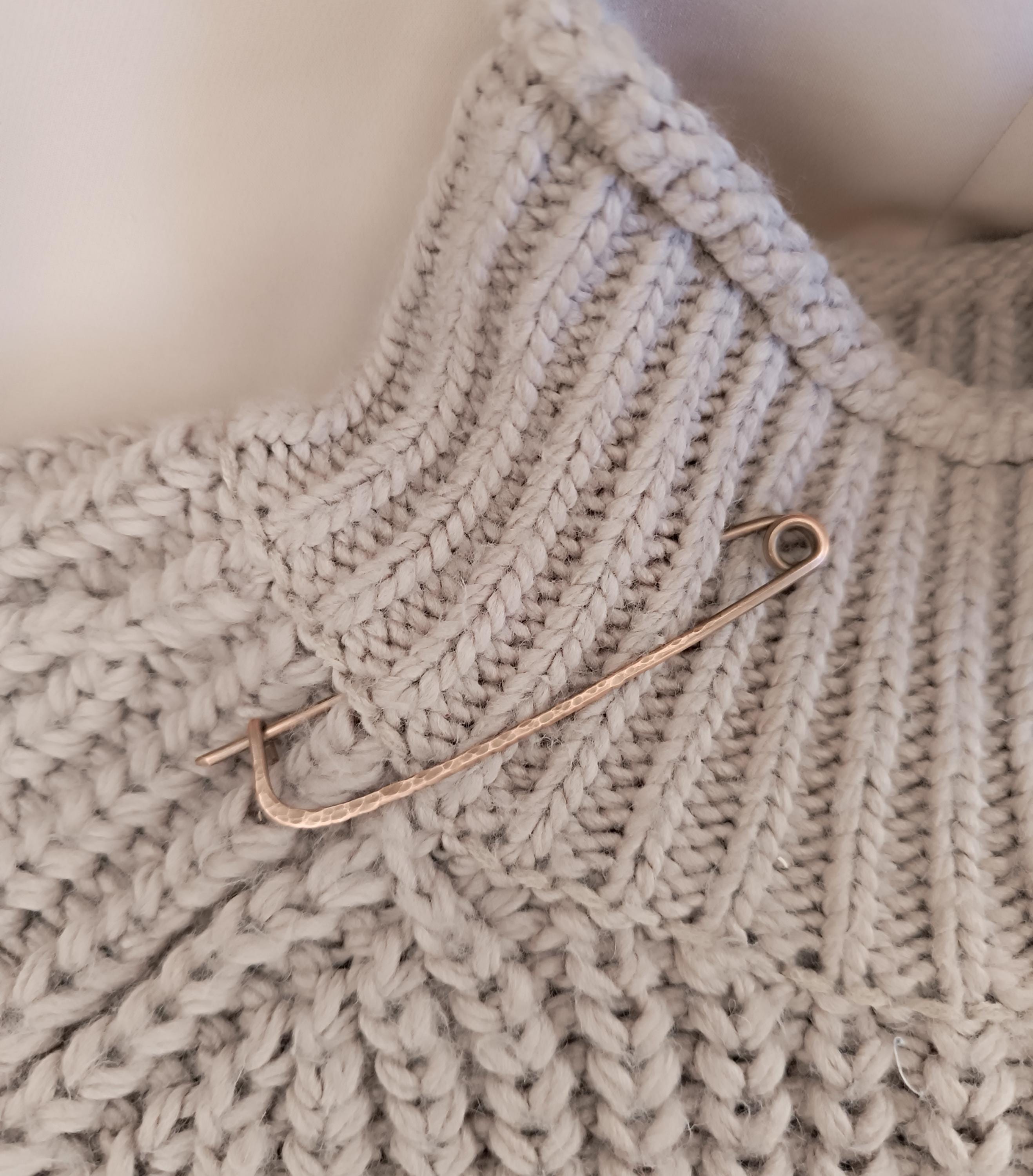 Large Minimalist Copper Shawl Pin