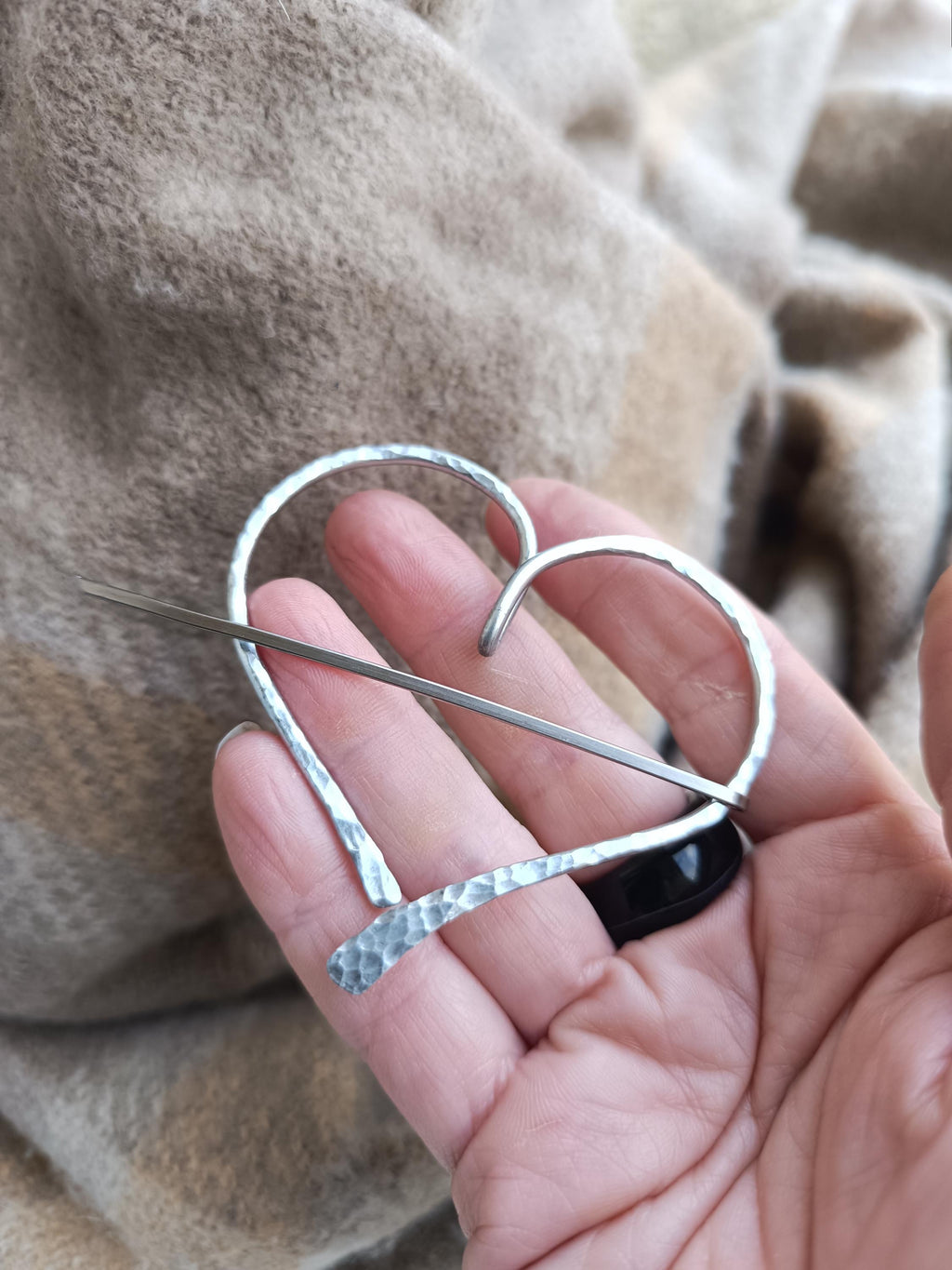 Celtic Steel Heart Shawl Pin