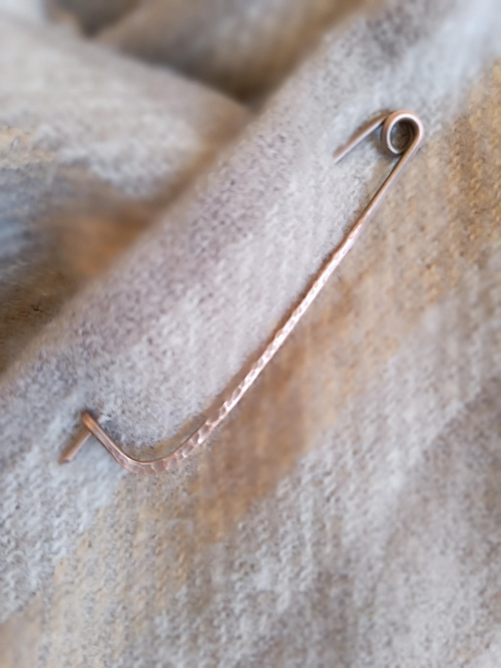 Large Minimalist Copper Shawl Pin