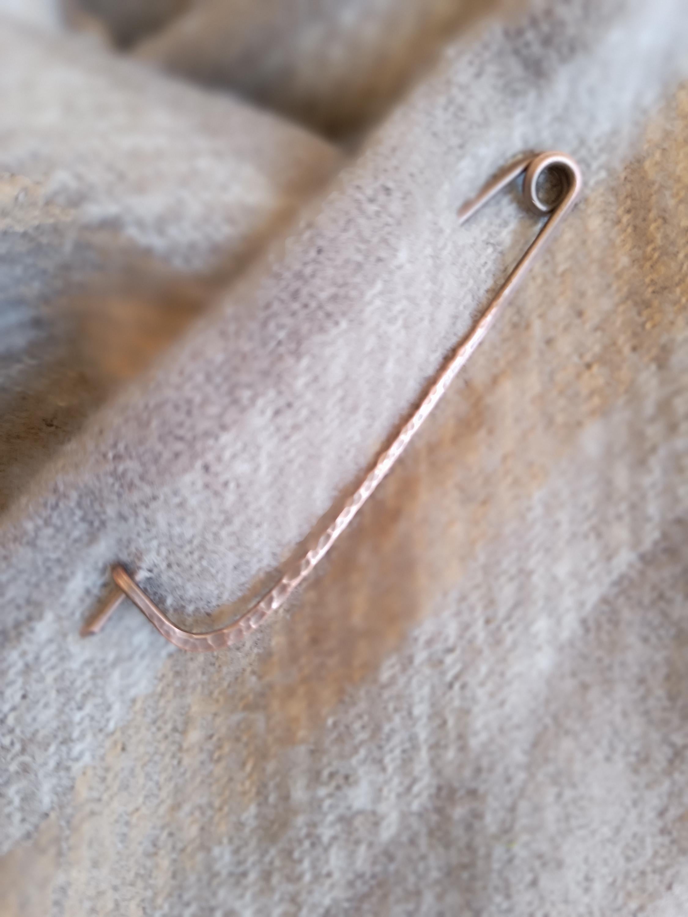 Large Minimalist Copper Shawl Pin