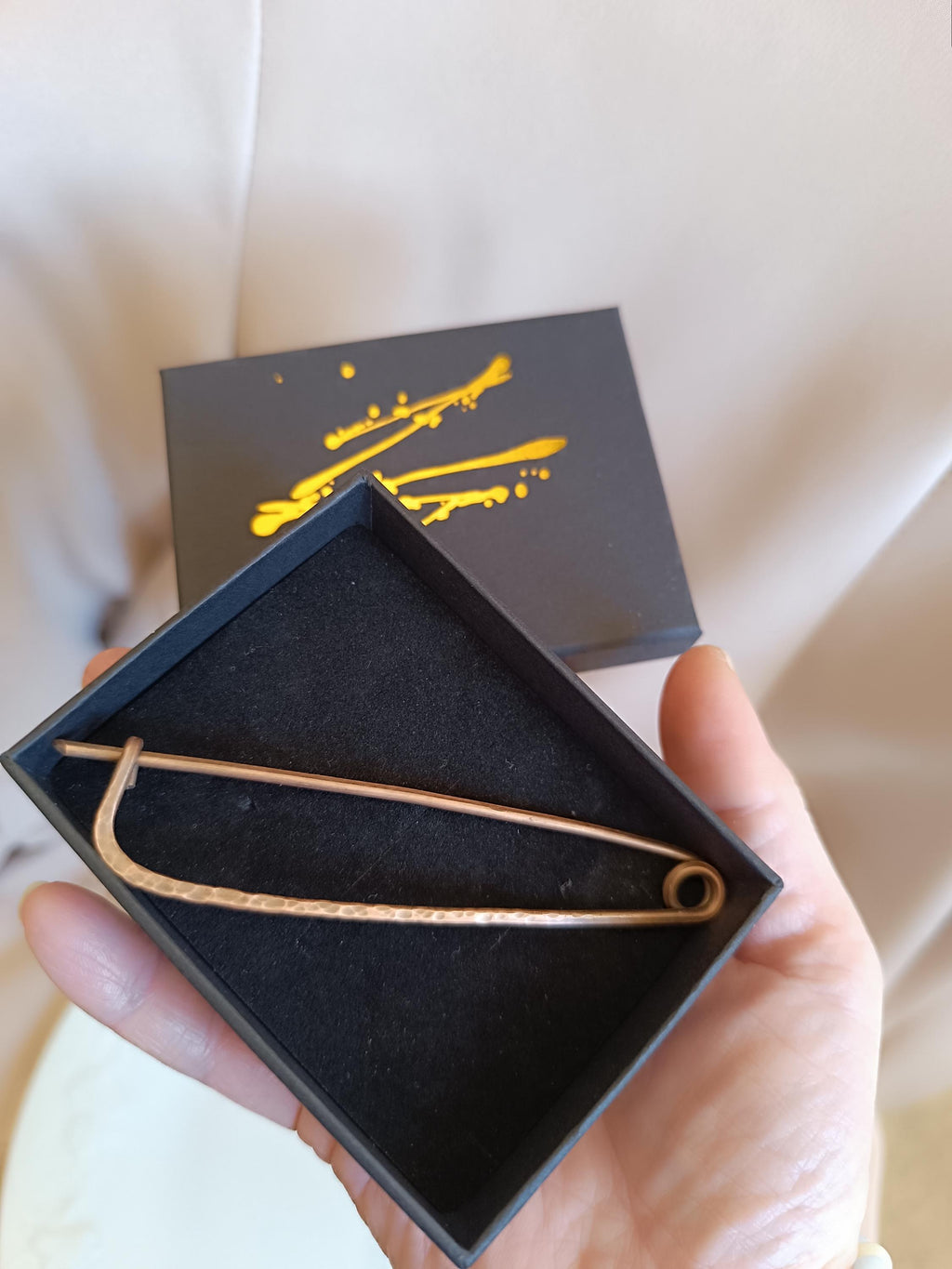 Large Minimalist Copper Shawl Pin
