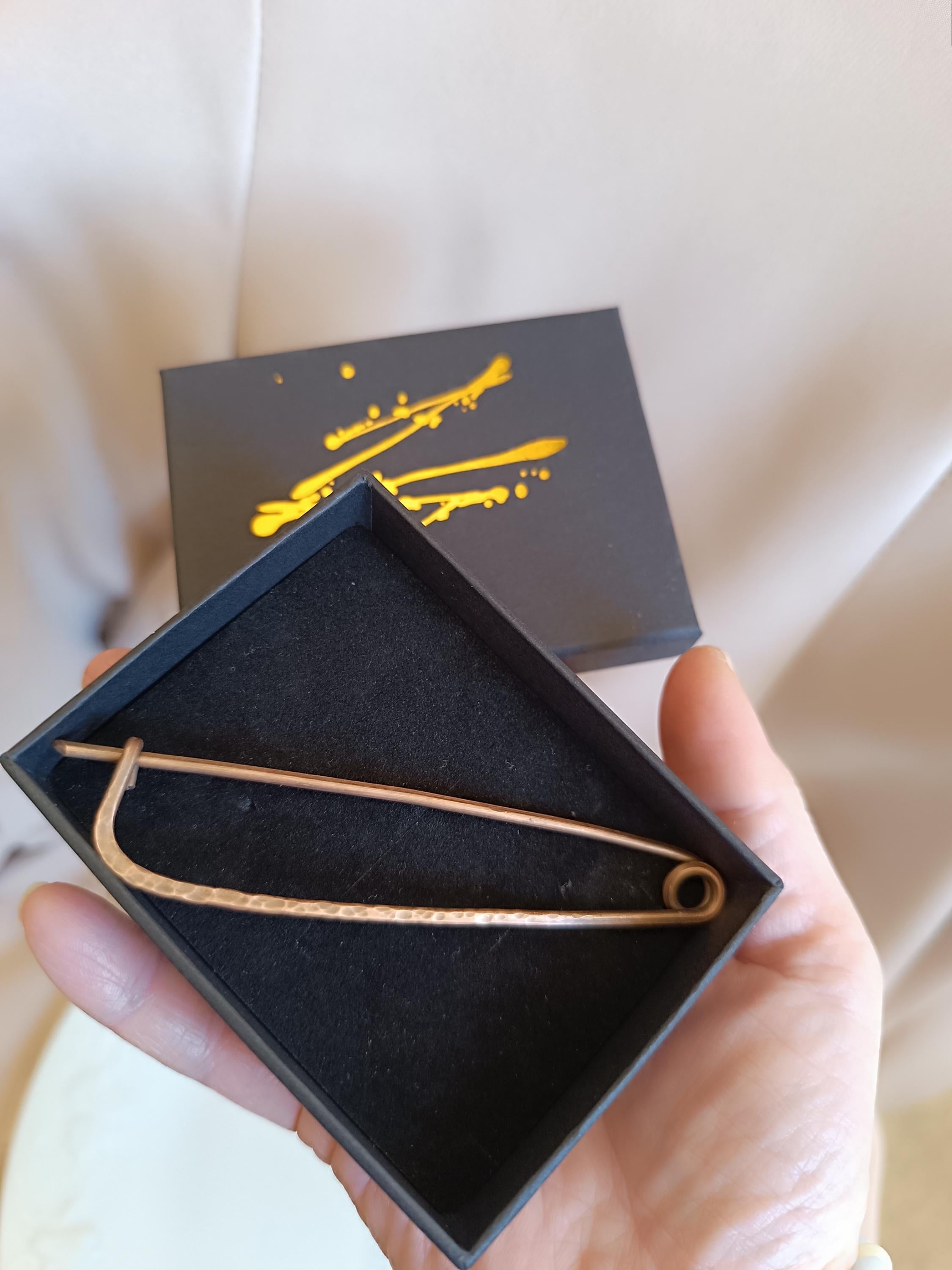 Large Minimalist Copper Shawl Pin
