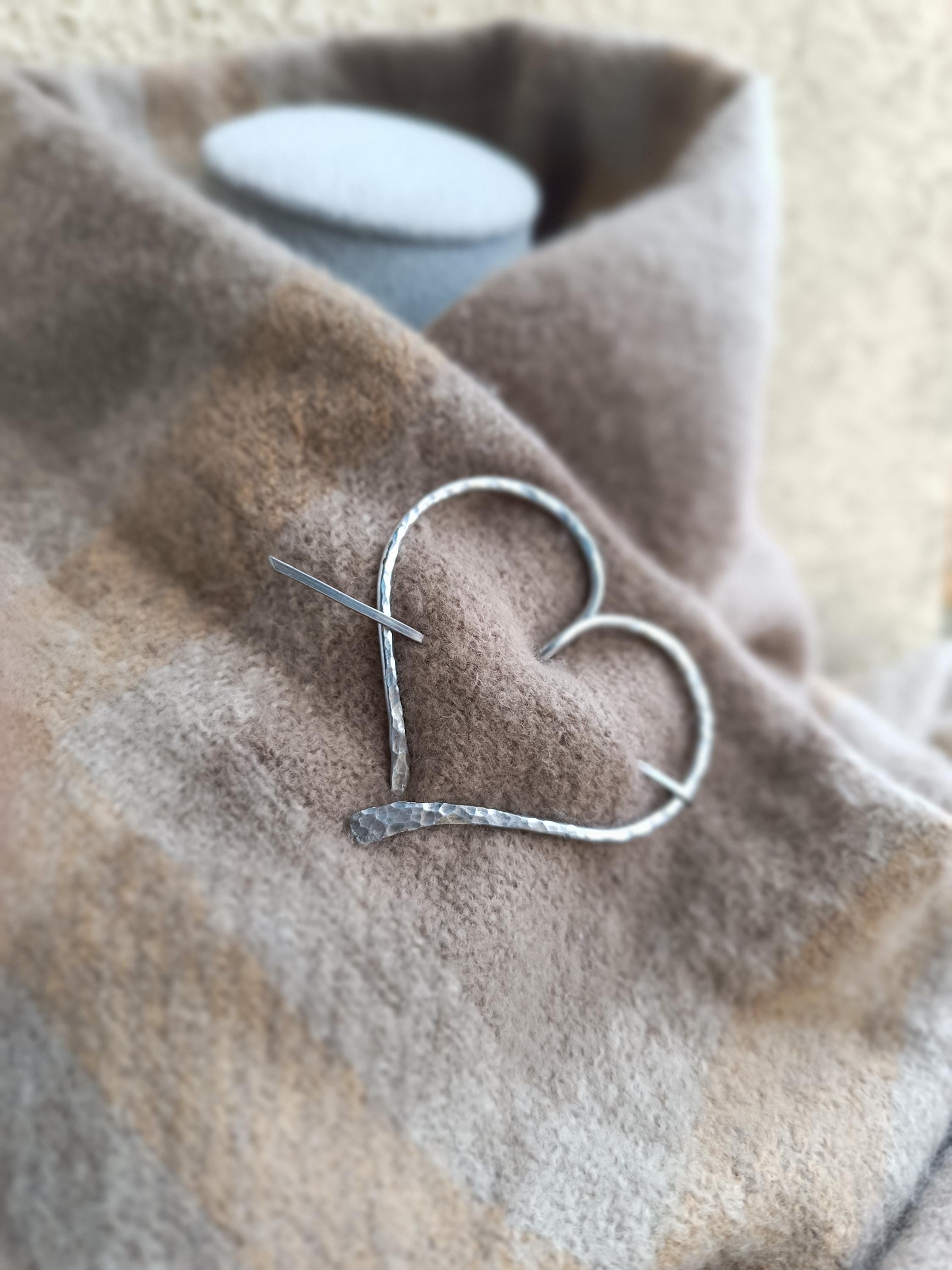 Celtic Steel Heart Shawl Pin