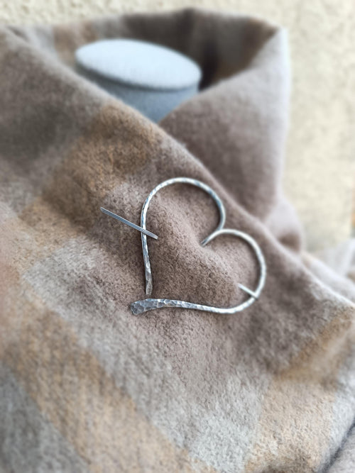 Celtic Steel Heart Shawl Pin