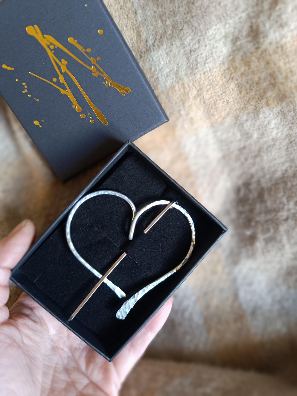 Celtic Steel Heart Shawl Pin