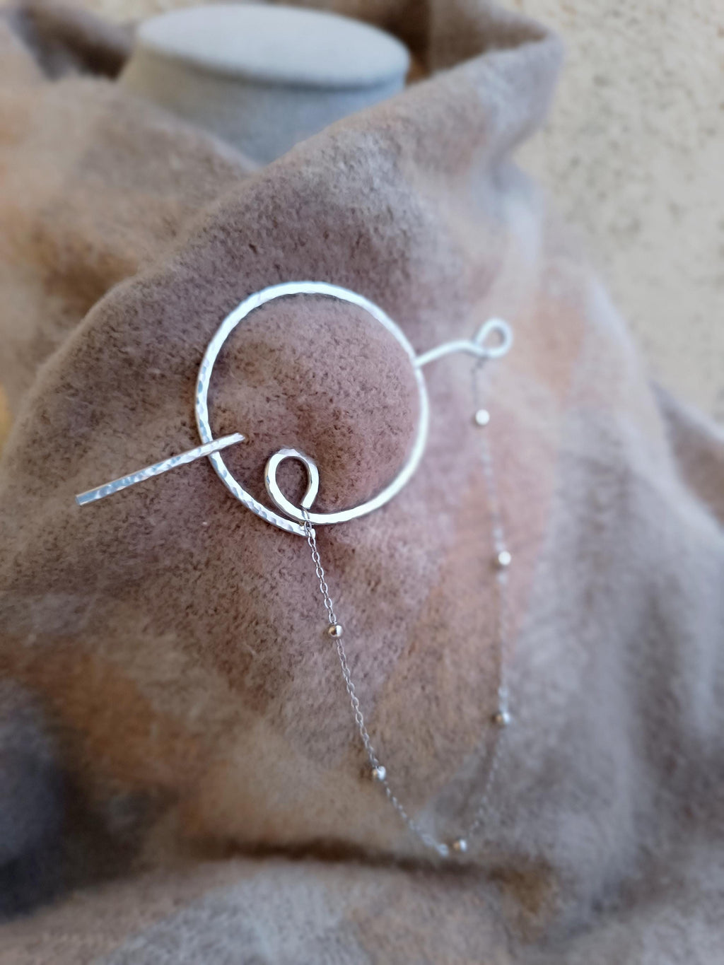 Steel Hair Pin Brooch