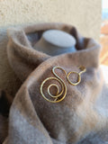 Large Brass Spiral Shawl Pin