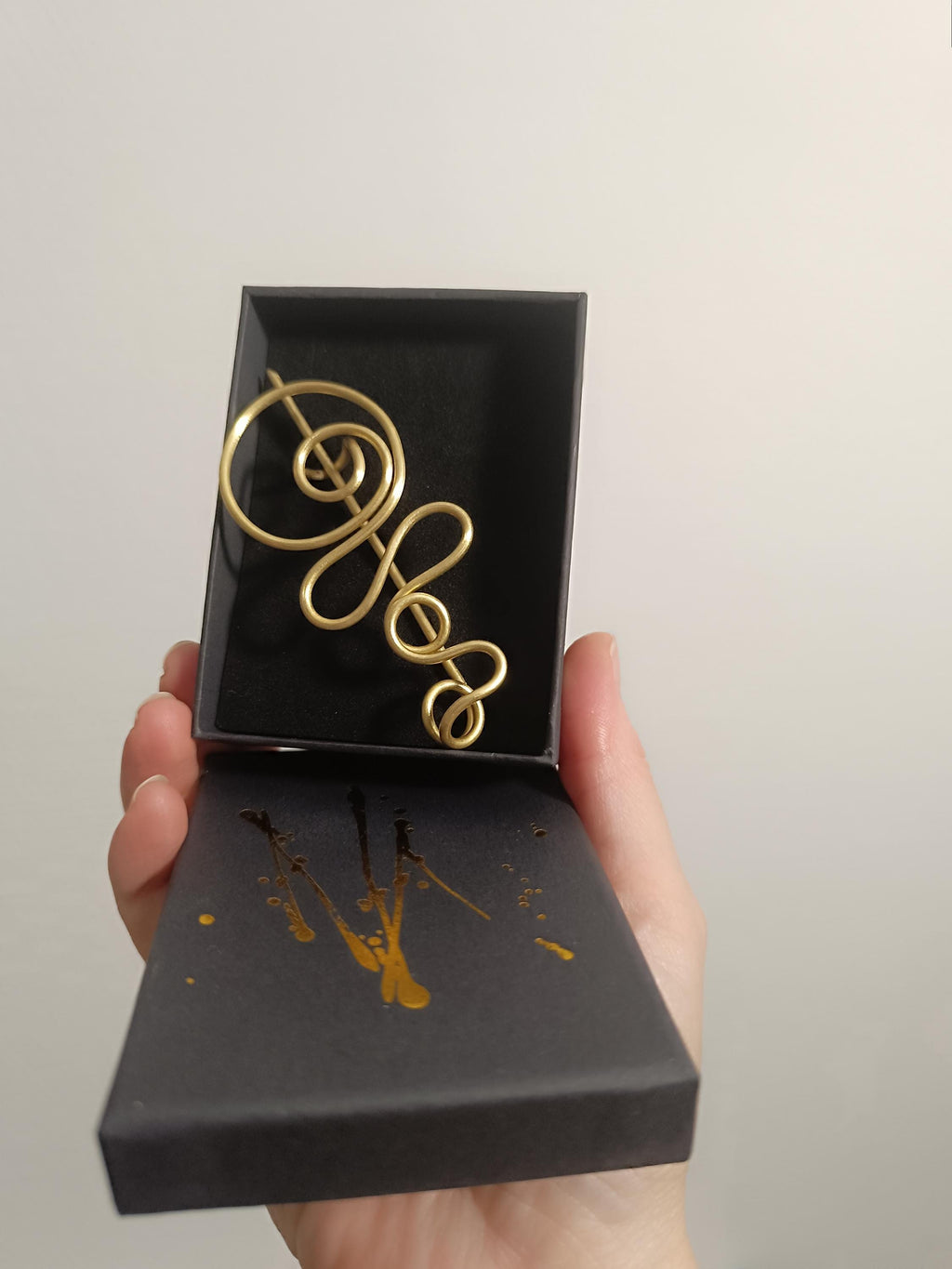 Large Brass Spiral Shawl Pin