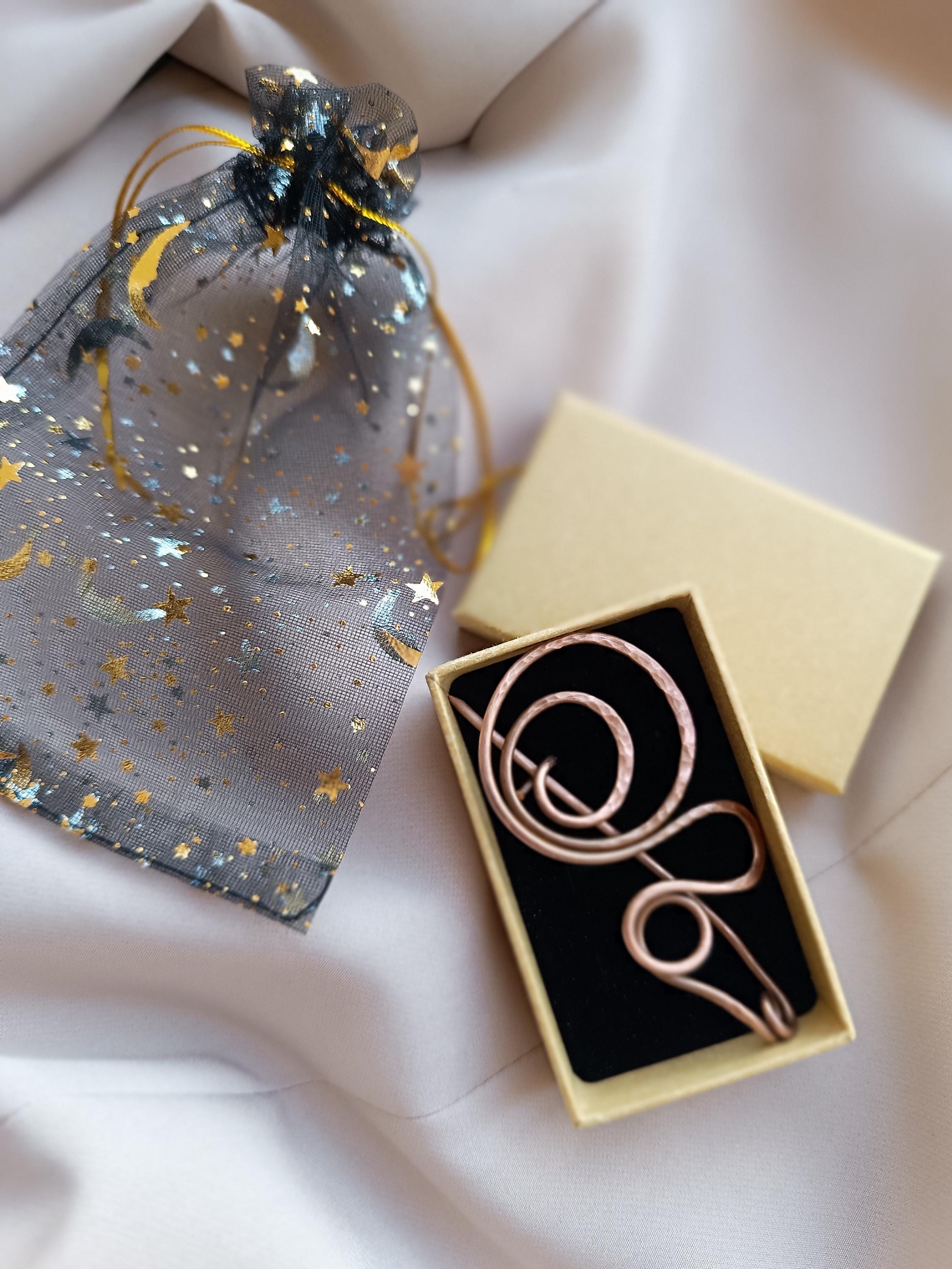 Large Copper Spiral Shawl Pin