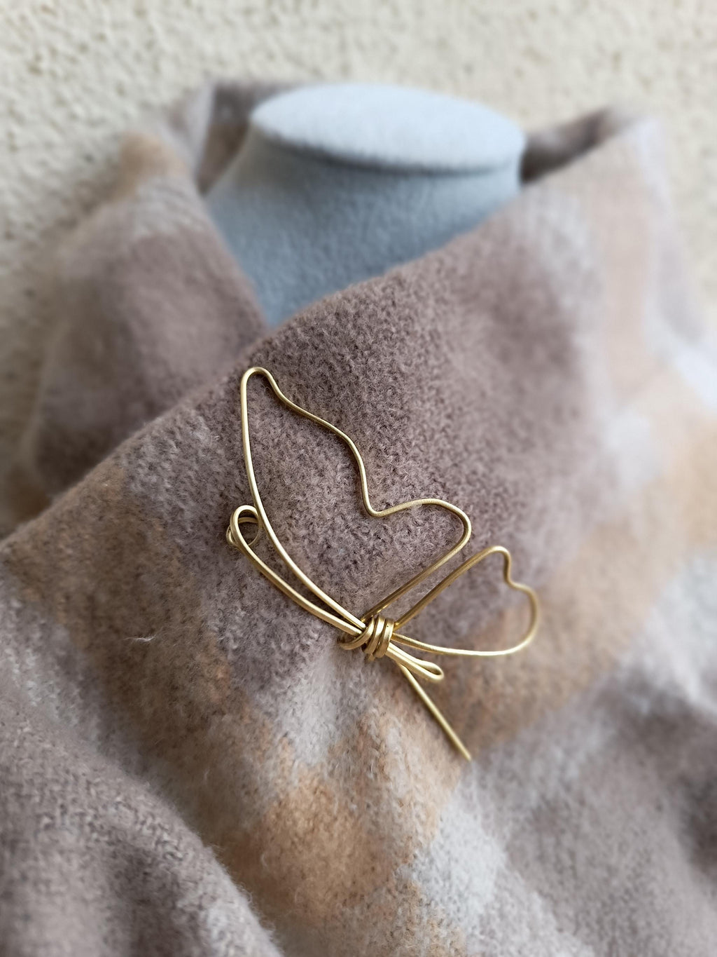 Minimalist Butterfly Brass Brooch