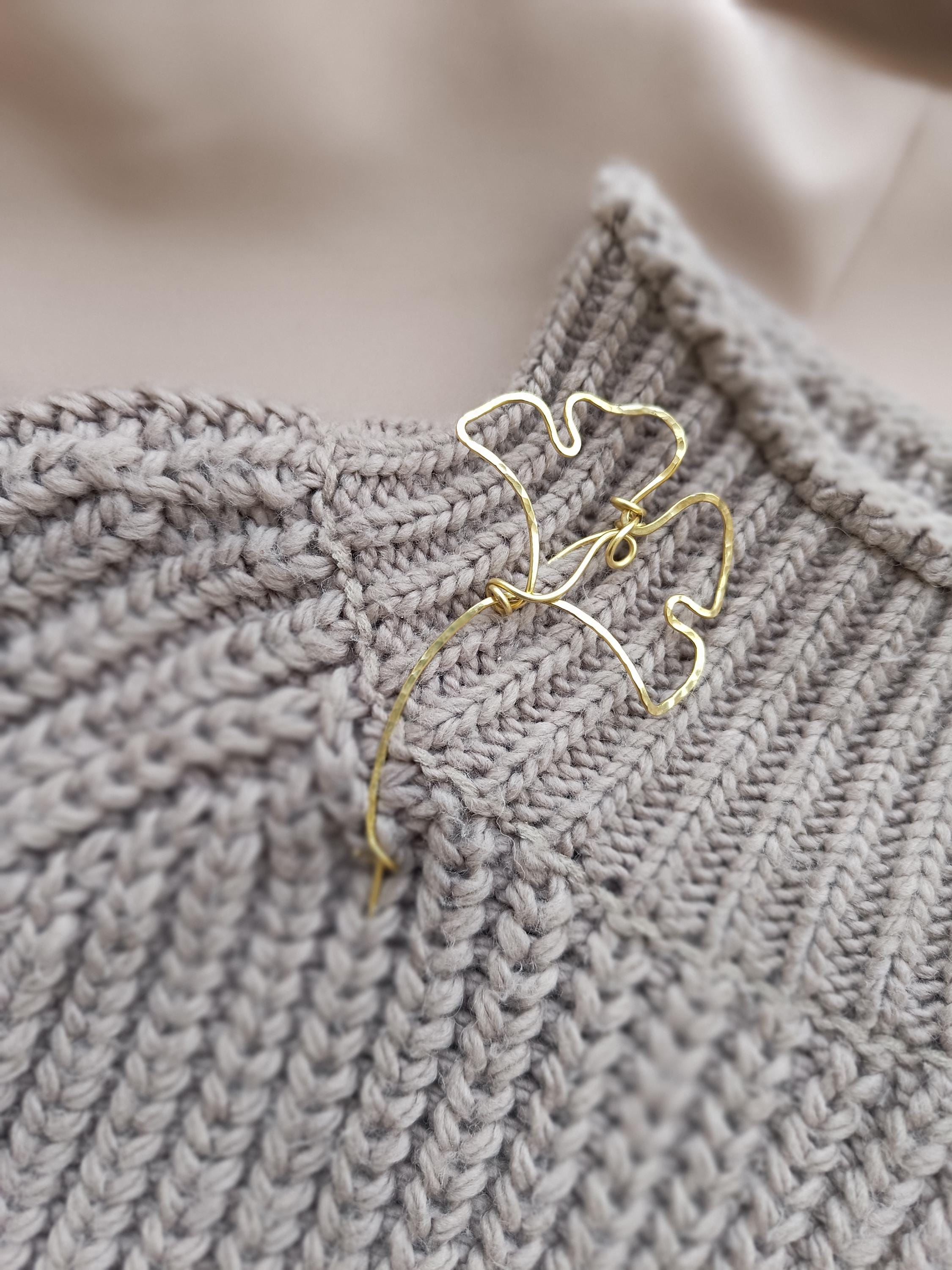 Minimalist Brass Ginkgo Leaf Brooch