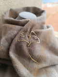 Minimalist Brass Ginkgo Leaf Brooch