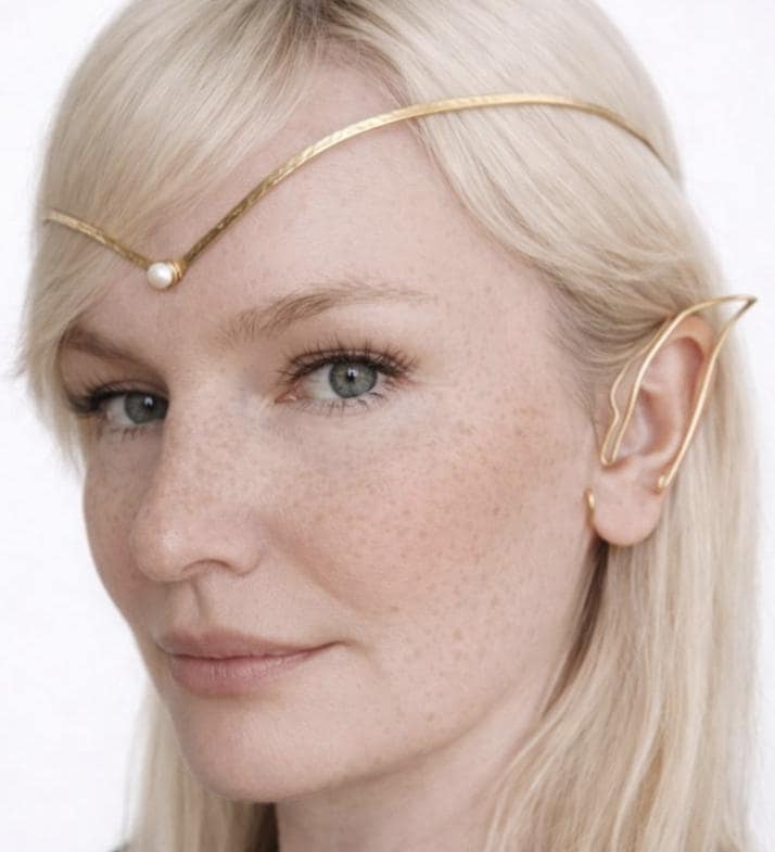 Elven Brass Tiara with Pearl
