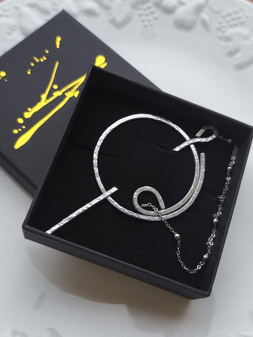 Steel Hair Pin Brooch