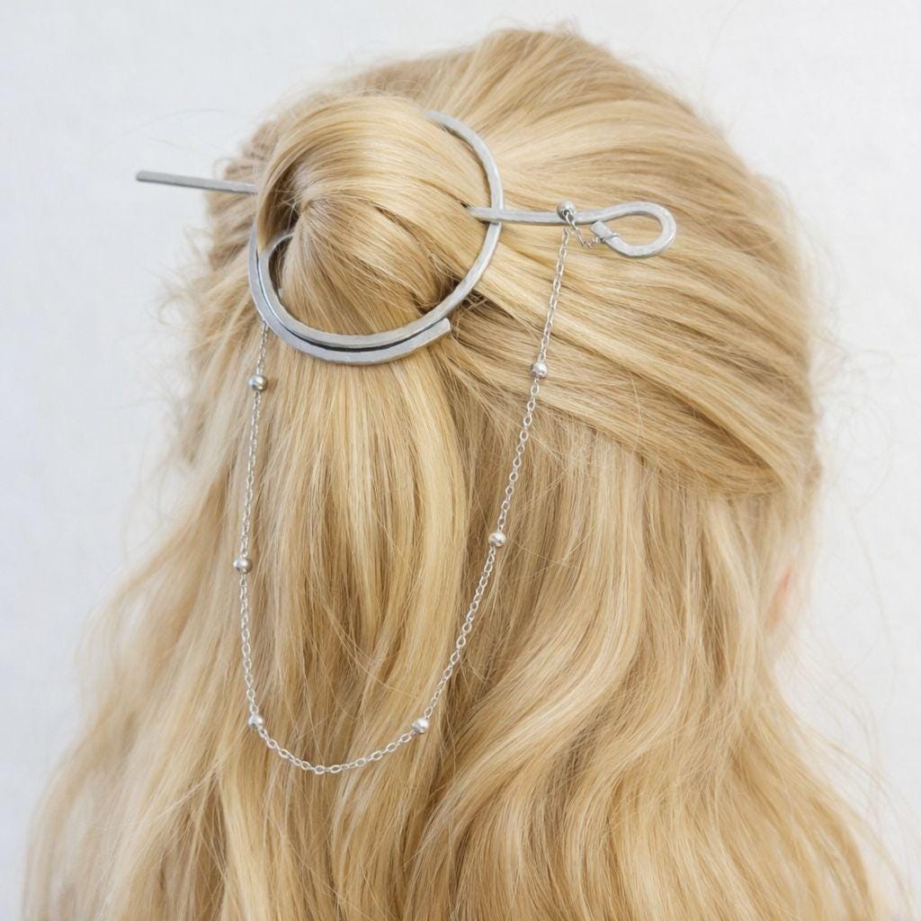 Steel Hair Pin Brooch
