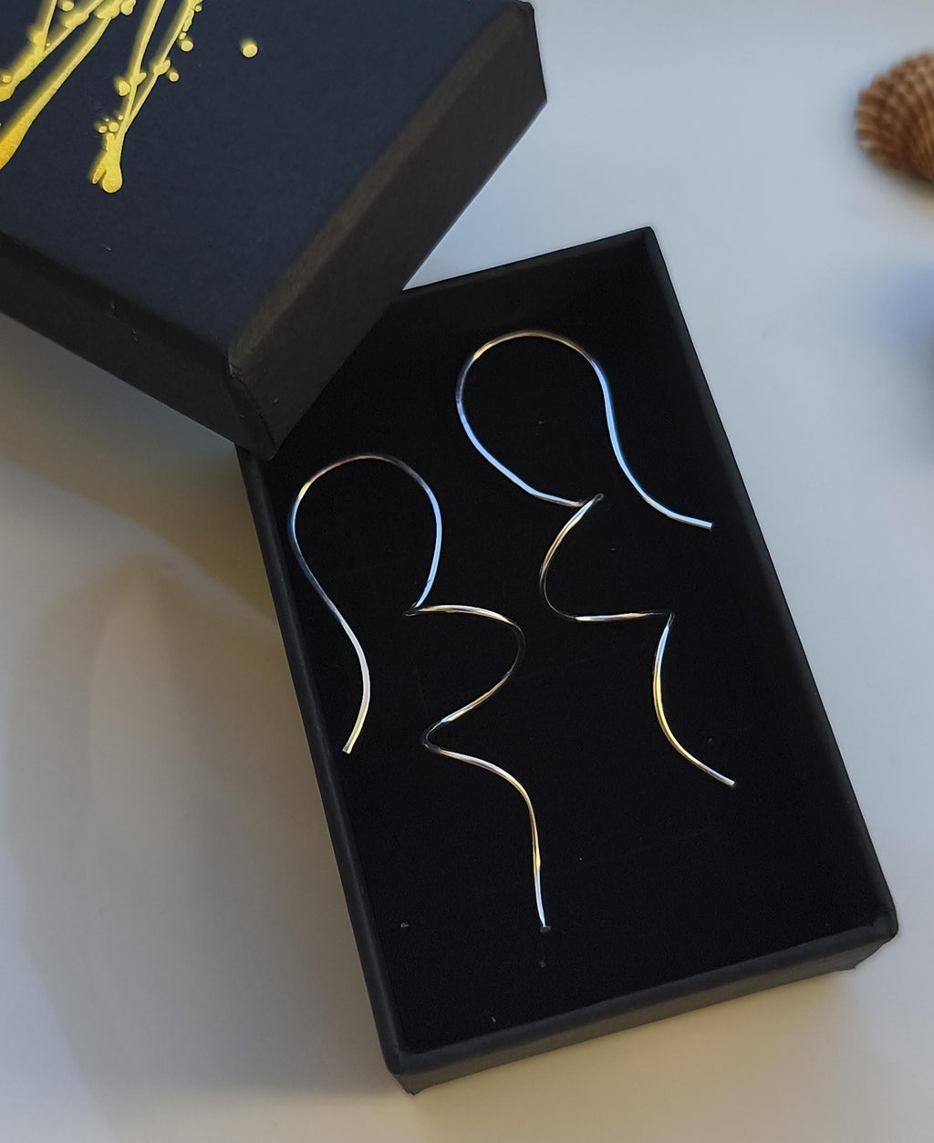 Silver Spiral Earrings Long