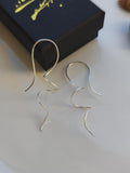 Silver Spiral Earrings Long