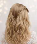 Minimalist Reverse Tiara in Hammered Brass