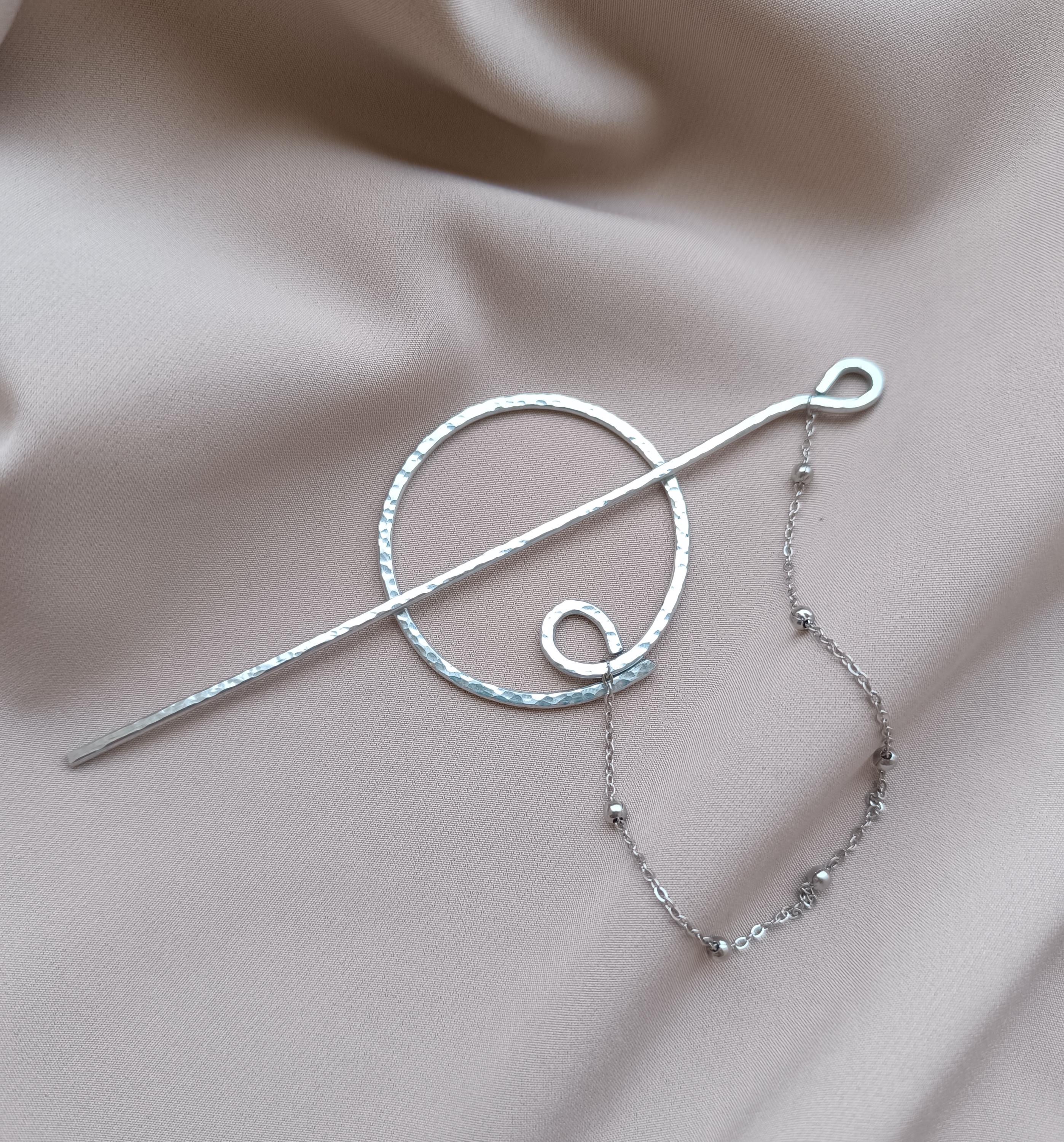 Steel Hair Pin Brooch