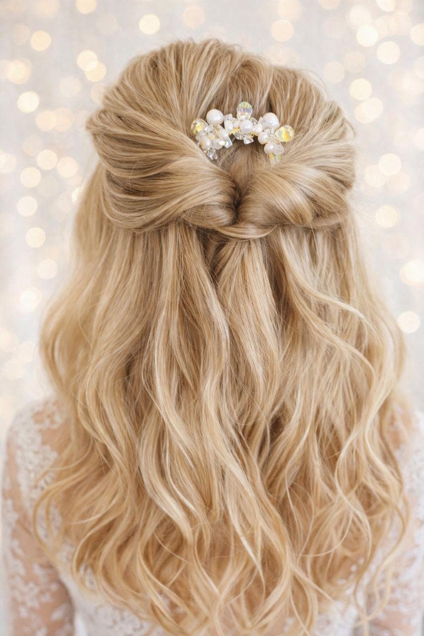 Bridal Hair Comb Pearl