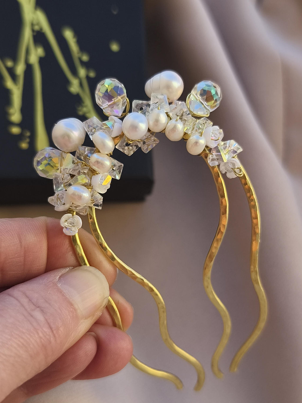 Bridal Hair Comb Pearl